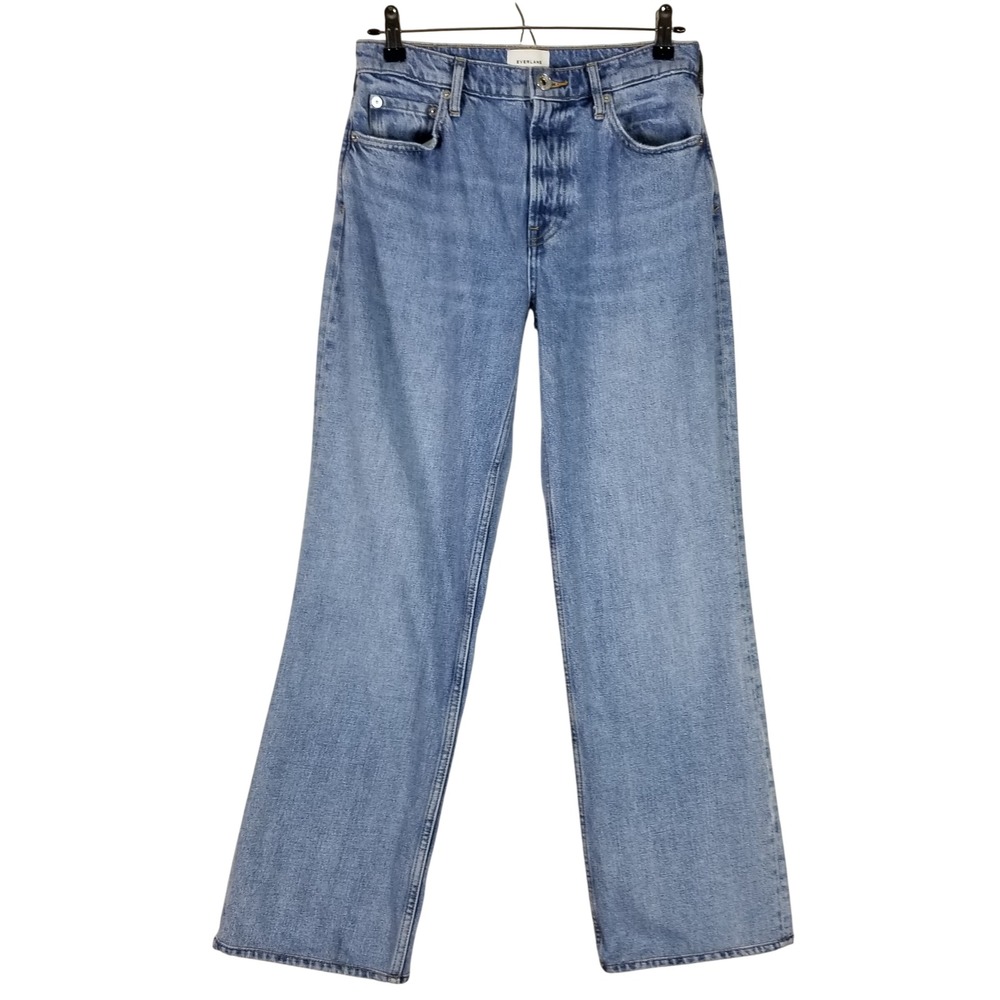 Everlane Way-High Straight Jeans Women 26R Blue Organic Cotton High Rise Denim